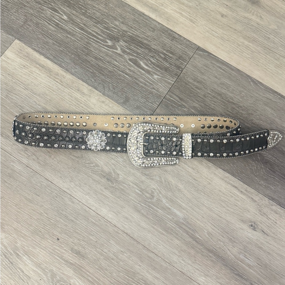 Nocona Dark Brown Belt with Rhinestone Accents